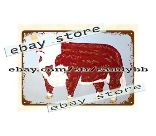 HEREFORD COW CATTLE LIVESTOCK farm metal tin sign wall poster designAluminum 20x30cm（7.8x11.8inch）