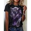 Leopard T-Shirts Animal 3D Print Women New O-Neck Casual Short Sleeve T Shirt Harajuku Oversized Tees Tops Female Clothing