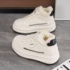 Women's Cotton Shoes with Winter Velvet White Shoes Women's New Popular Leather Sports Comfortable Leisure Board Shoes Keep Warm