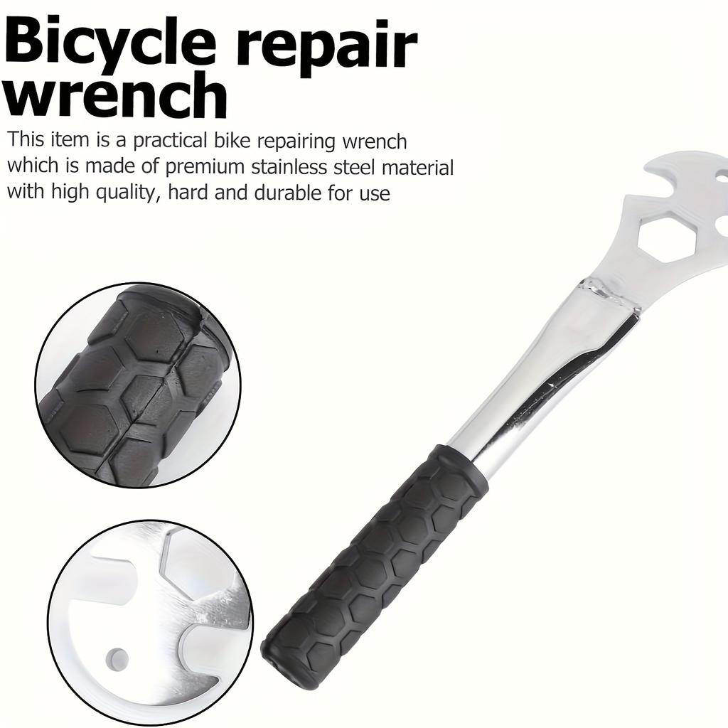 Cycling Pedal Removal Wrench 1 Pc Steel Handle Tool for Mountain Road Bike Repair Maintenance Dismantling