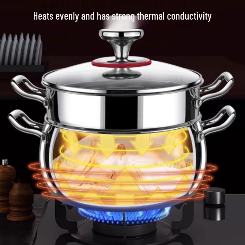 Yingbai 316 Stainless Steel Stockpot with Steamer