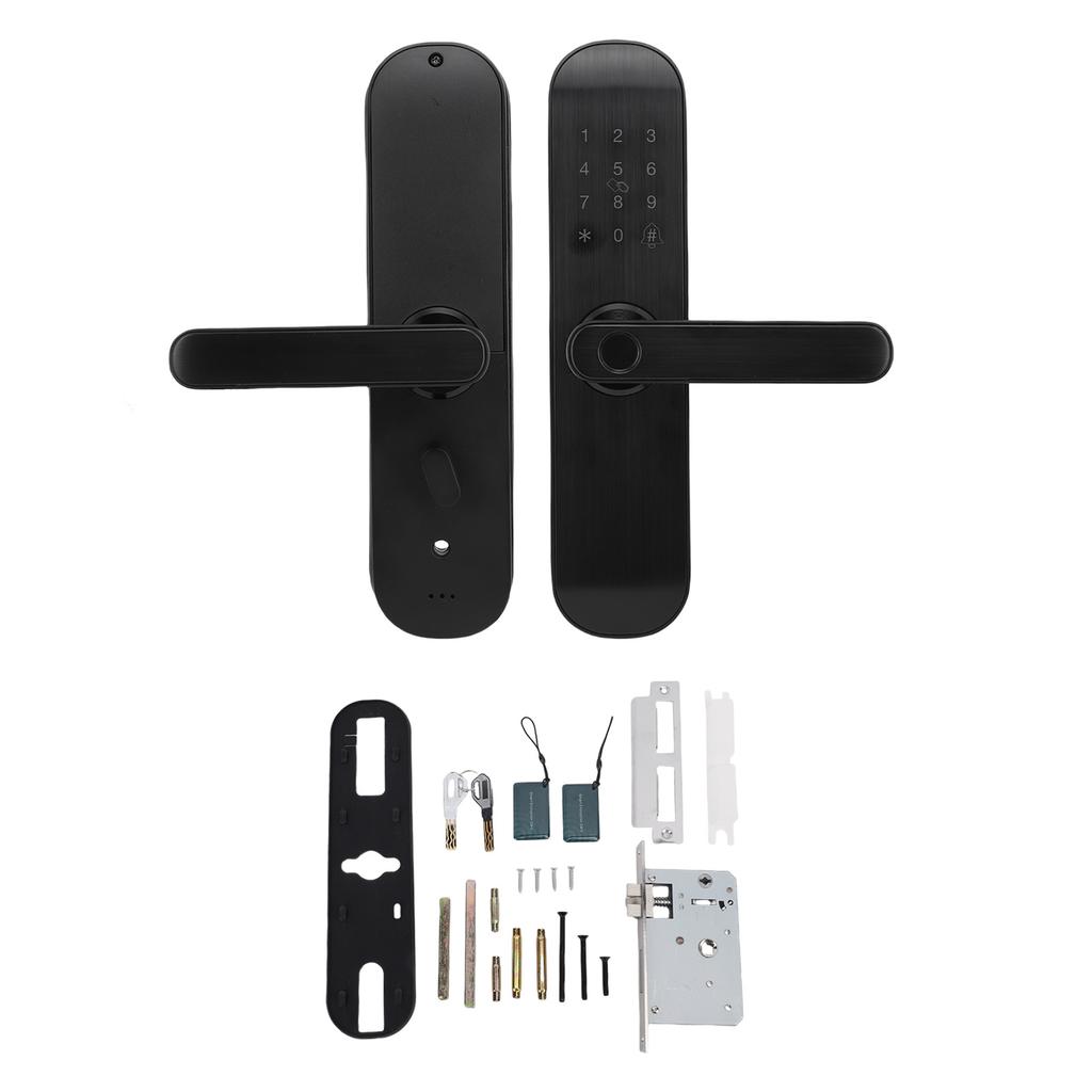 Fingerprint Keypad Door Handle Lock App Control Emergency Power Supply Keyless Entry Door Handle Lock for 35mm To 80mm