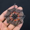Spider Web Shaped Honey Topaz Gemstone Pure Copper Wire Wrapped Handmade Pendant Jewelry