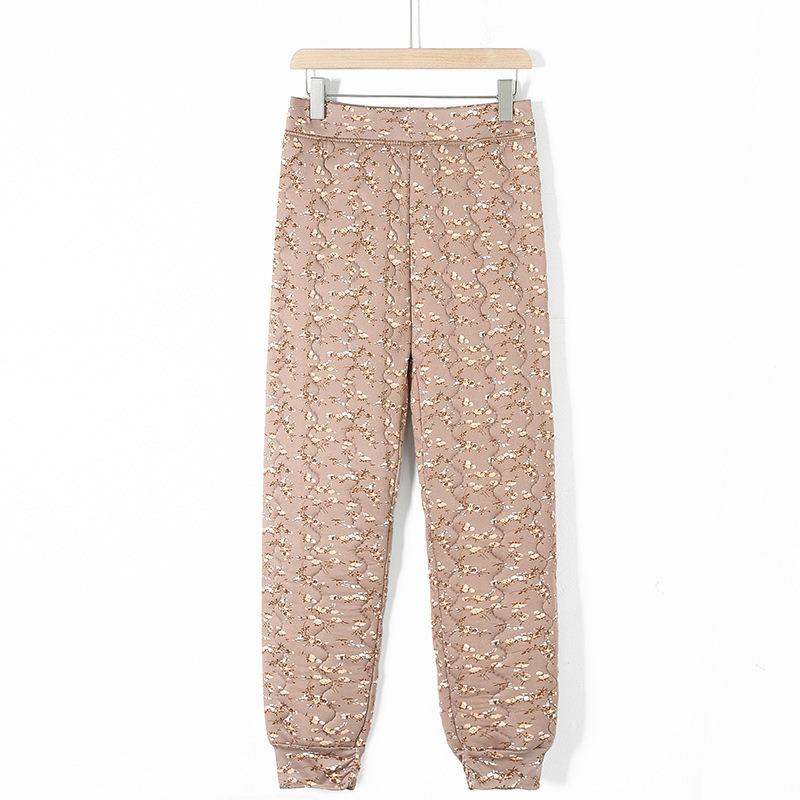 Grandma Autumn and Winter Thickened Long Johns Mother Cotton Pants Old Man Padded Elastic High Waist Wearing Thermal Pants Children