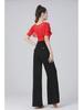 Women's Modern Wide-Leg Latin Dance Pants - High Waist Ballroom & Jitterbug Trousers.
