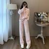 Spring/Autumn Lazy Style Casual Sports Set Rainbow Loose Hooded Sweatshirt High Waist Wide Leg Pants Women's Outfit