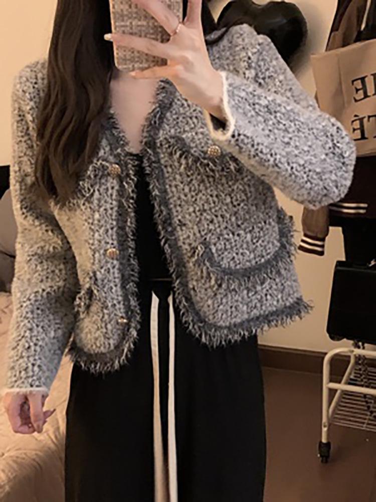 

Роскошная французская куртка с кисточками - Женская осенняя шикарная короткая верхняя одежда с длинным рукавом. S