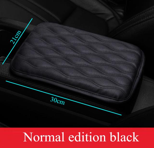 Wave Embroider PU Leather Car Armrest Mat Center Console Arm Rest Protection Cushion Auto Armrests Storage Box Cover Pad