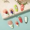 24Pcs 3D Fruit Fake Nails Artificial Nail Tips Press On Nails Artificial Manicure Tool Nail Tips Women Wearable Fake Nails