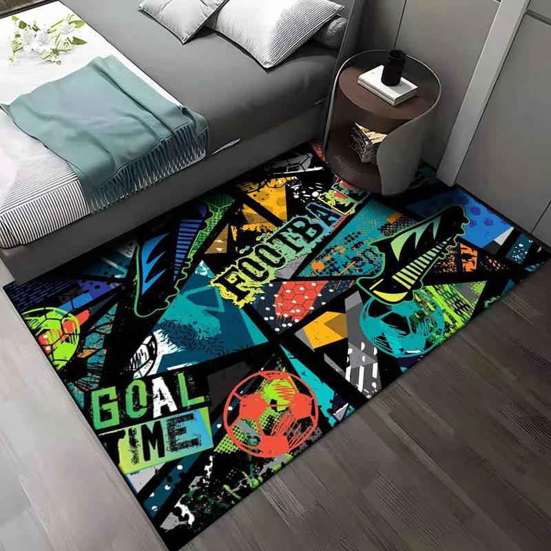 Football Art Pattern Rug Carpet for Living Room Bathroom Mat Creative Doormat Carpet for Bedroom Home Decor Tapis Salon