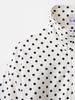 European American Women's Fashion Polka Dot Bubble Sleeve Jacket + Mini Shorts Set