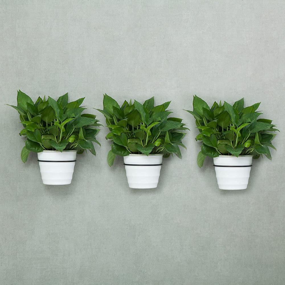 4/5/6/8 Inches Wall Mounted Flowerpot Bracket Planter Hanger Metal Hook Pot Tray Garden Planter Holder Ring Christmas Decoration