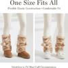 Deer Leg Warmers Furry Fur Deer Print Leg Warmer For Women Cute Animal Thicken Legwarmers For Girls