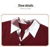 Women's Chiffon Lapel Knitwear Shirt - Long Sleeve, Middle-Aged & Elderly Spring/Autumn Fashion Base Layer Top