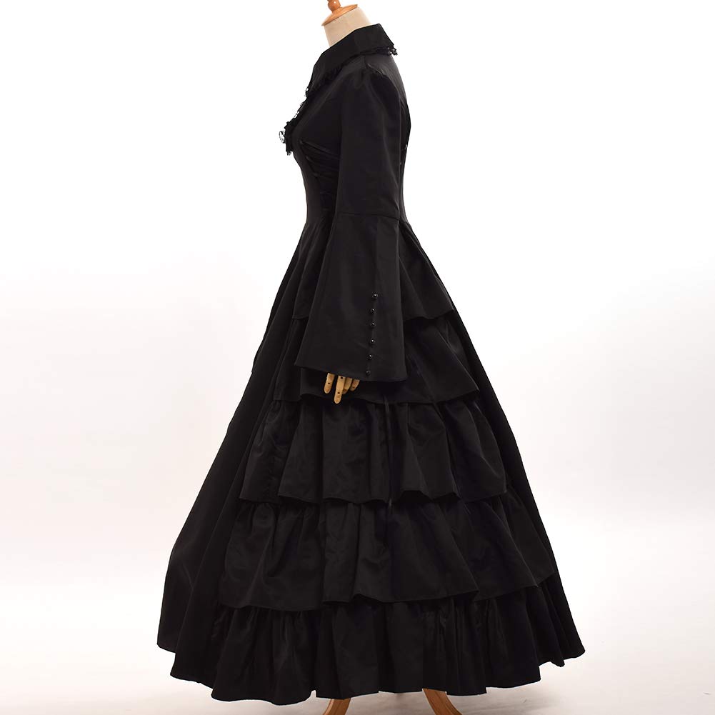 Gotisch Lolita Mittelalterlich Europäisch Lang Übergröße Bühnenkostüm [FAD-4U] Kleid, Schwarz, Stil, Ärmel, Größe, Cosplay, Kostüm, Halloween, Fotografie,