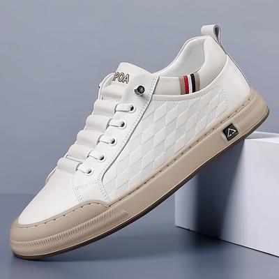 Fashion2024 New Mens Sneakers Genuine Leather Lace-Up Fashion Men's Skate Shoes Male Breathable Comfortable Outdoor Shoe Male Shoes