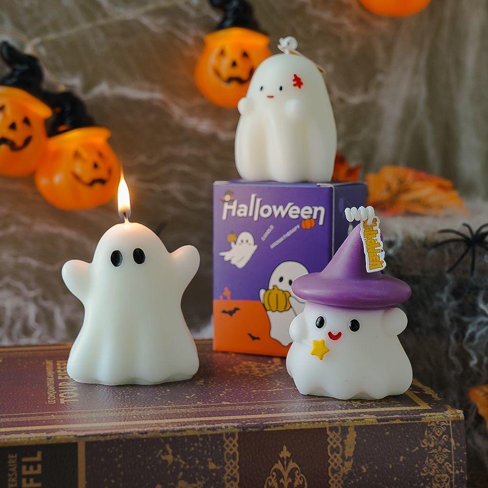 Halloween Ghost Scented Candle Scented Atmosphere Cute Niche Handmade Fragrance Modeling Wax Prop Ornament Aromatherapy Candles