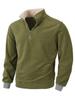 Men's Half Zip Sweatshirt with Contrast Stand Collar