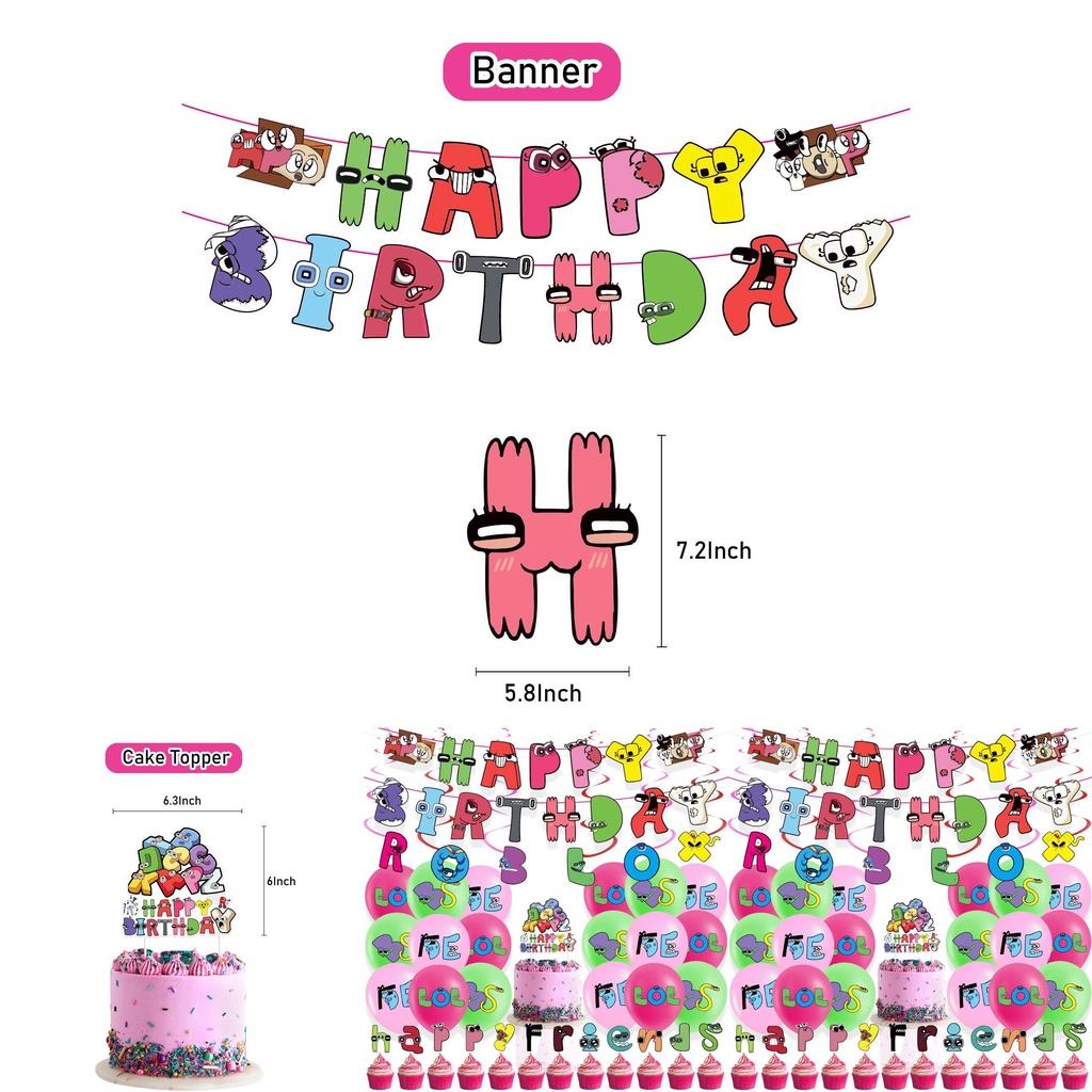 Buntes Ballon-Zugfahnen-Set Alphabet Lore Geburtstagsfeier Heimbedarf