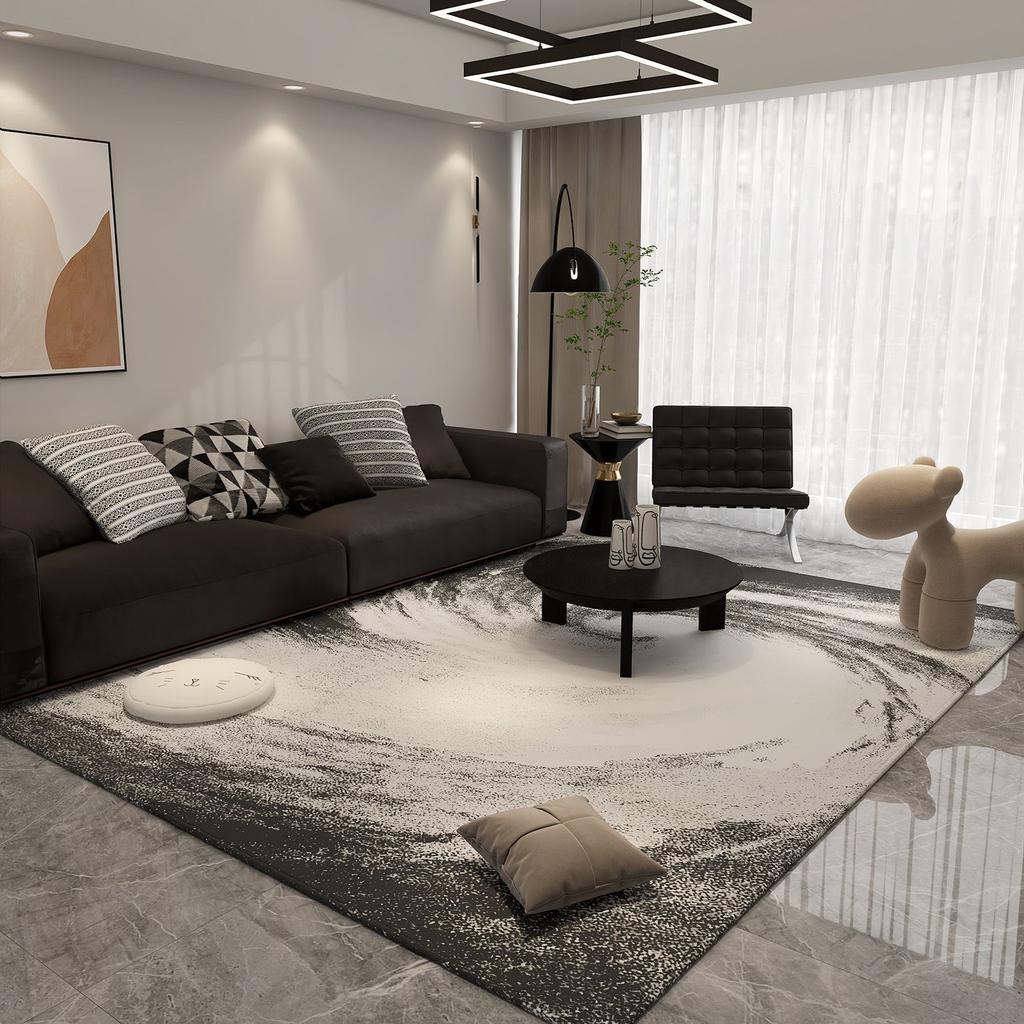 Minimalist Abstract Line Carpet Nordic Gray Artistic Decorative Rug Large Size Living Room Carpet Bedroom Easy Clean Bedside Rug