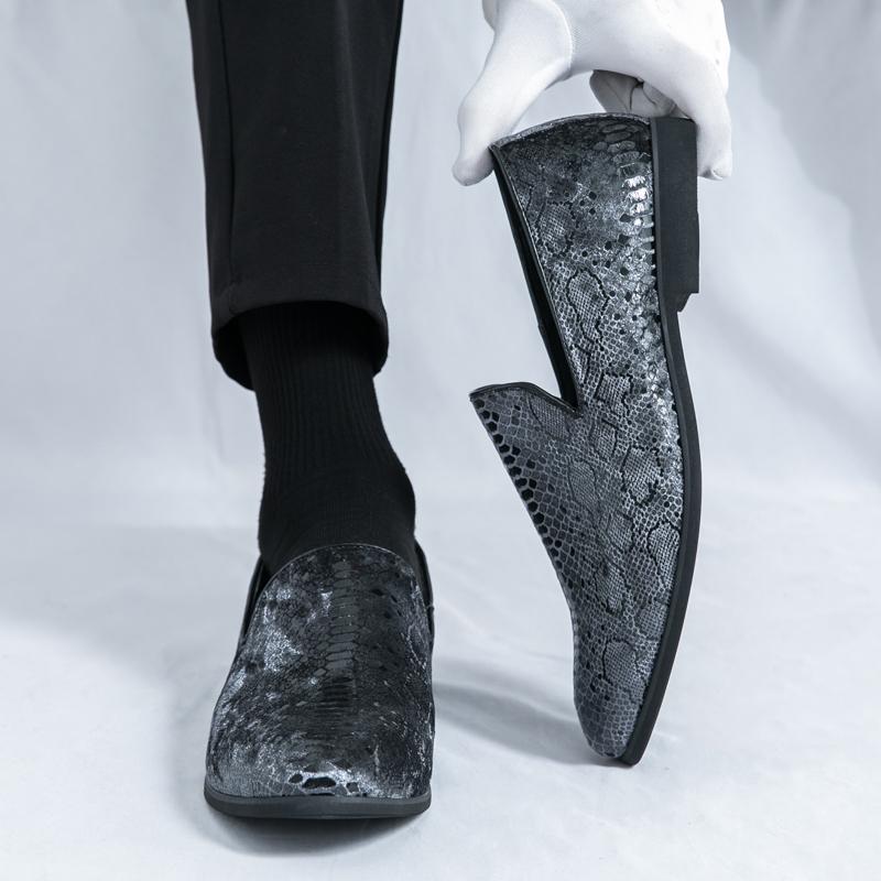 Fashion Classic Snake Pattern Men Oxford Shoes Plus Size High Quality Leather Formal Business Loafers Male Evening Party Dress Shoes