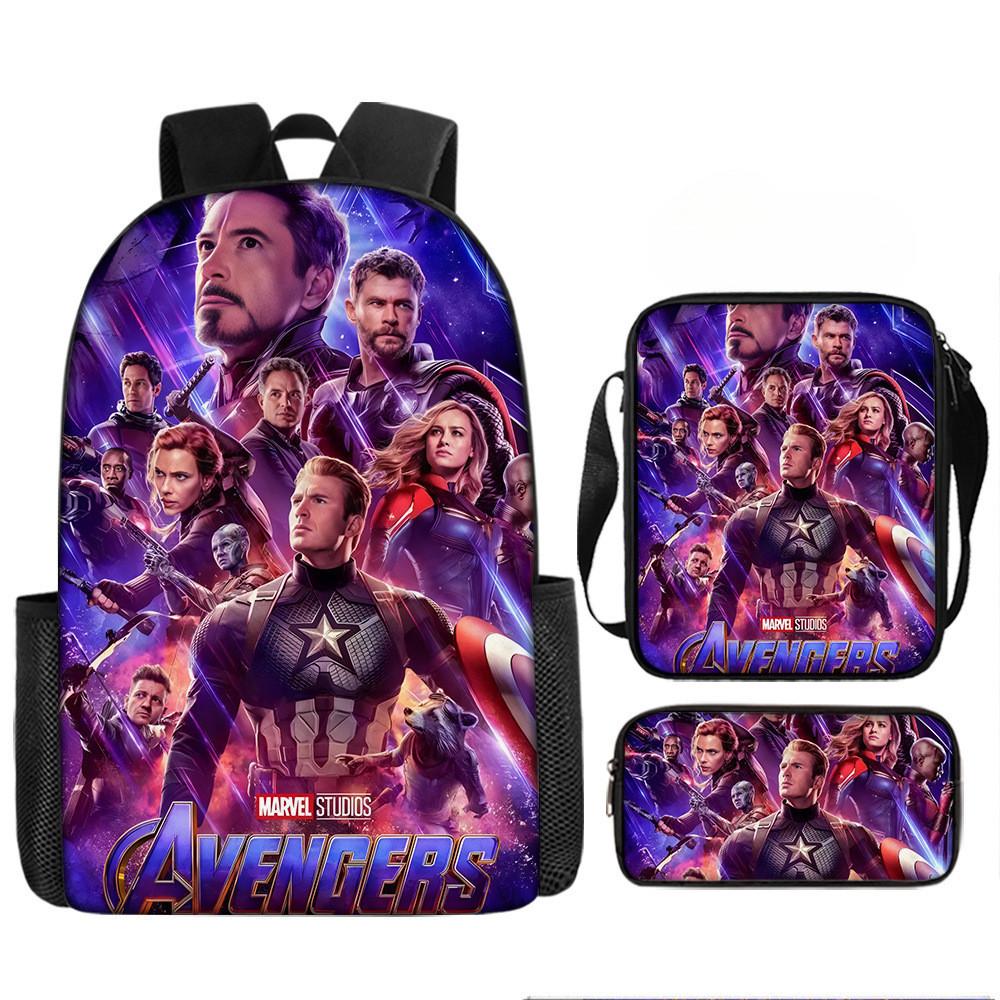 Printed Avengers The Backpack Set Oxford Fabric Pencil Case Essentials School