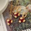 High-End European & American Red Oil Heart Necklace - Women's Retro Clavicle Chain for Autumn & Winter