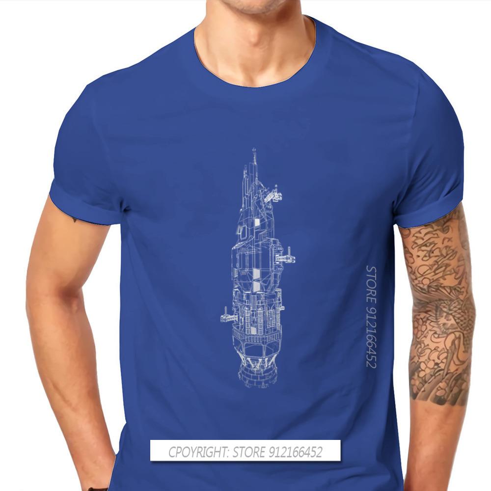 Rocinante Technical Blueprint TShirt The Expanse TV New Design Gift Idea T Shirt For Men CCCP Rocket Mars Graphic T-shirts