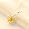 S925 Sterling Silver Korean Sun Daisy Flower Necklace for Women