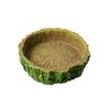 New Resin Reptile Feeder Bowl Stump Durable Water Pot Shallow Design Feeding Basin Reptile Supplies