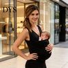 Stretchy Tank Top Baby Carrier Kangaroo for Mom, V Neck Infant Wrap Top, Breathable Sleeveless Shirt with Pocket Holding