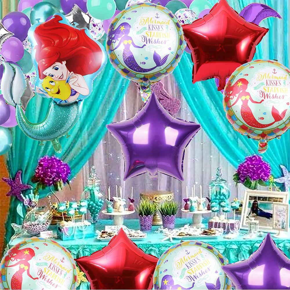 Cute Mermaid Party Balloons for Underwater Mermaid Sea Theme Decor [10pcs/set]