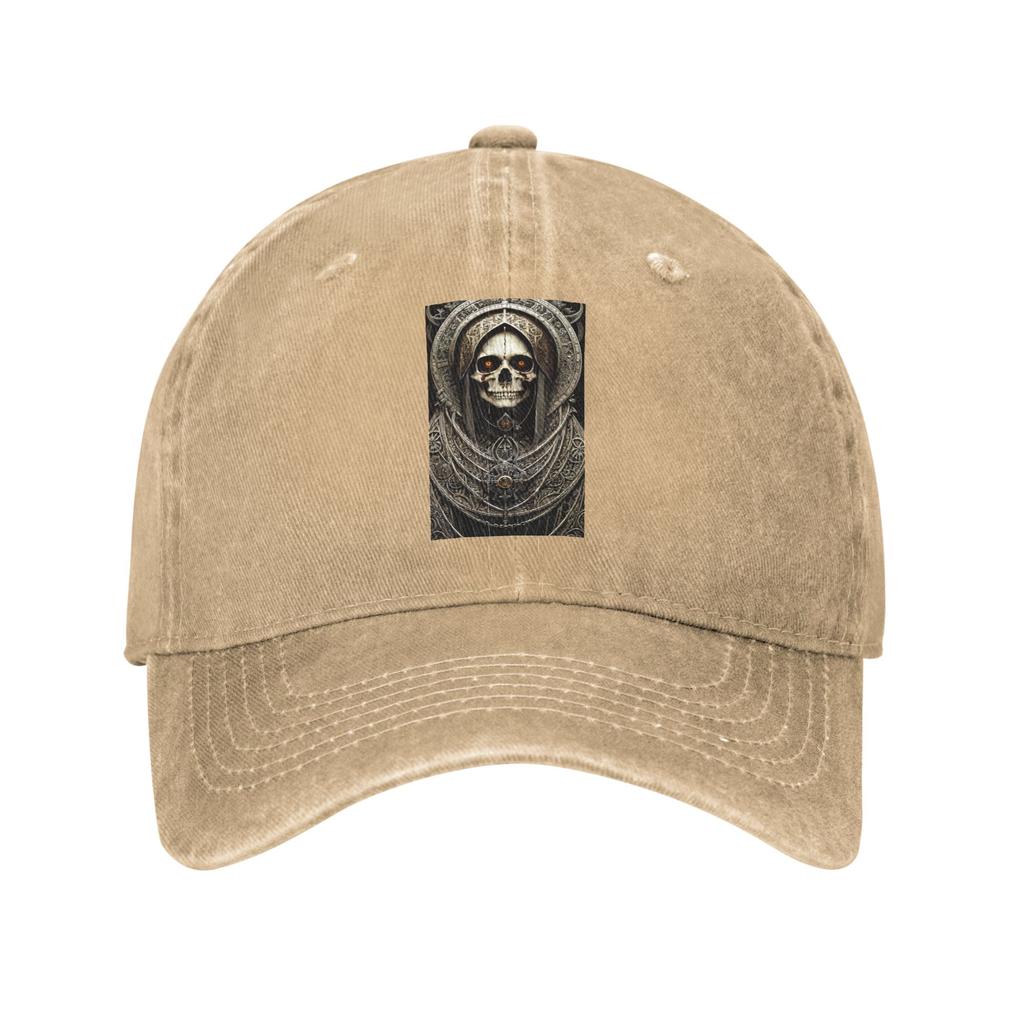 Santa Muerte Saint Death Goth Mexican Muertos Skull Washed Denim Cap Casual Baseball Caps Hat Summer Unisex Baseball Hats