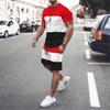 Summer Men T-shirt Sets For Male Sport Tracksuit Vintage Short Sleeve SHirt Shorts Pants Suit 3D Print Oversize Two Piece Outfit