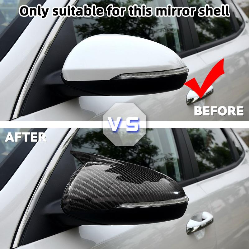 Für Kia Optima K5 2016-2020 Rückspiegelgehäuse Abdeckung Kohlefaser-Muster oder Schwarze Spiegelkappen