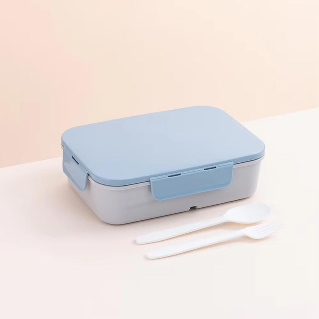 Flip-Top Divided Lunch Box, Microwave Safe Plastic Bento Box for Kids & Adults