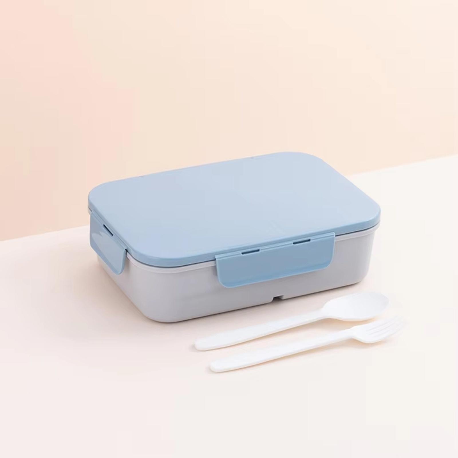 Flip-Top Divided Lunch Box, Microwave Safe Plastic Bento Box for Kids & Adults