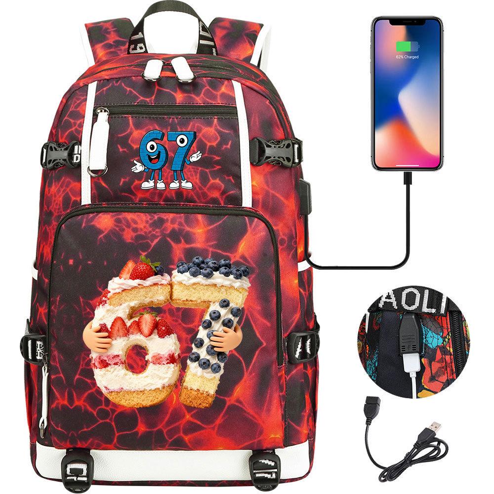 USB Charging Backpack for Teen Students Travel Laptop Daypack 67 Gourmet Style Lightweight Water-Resistant Large Capacity