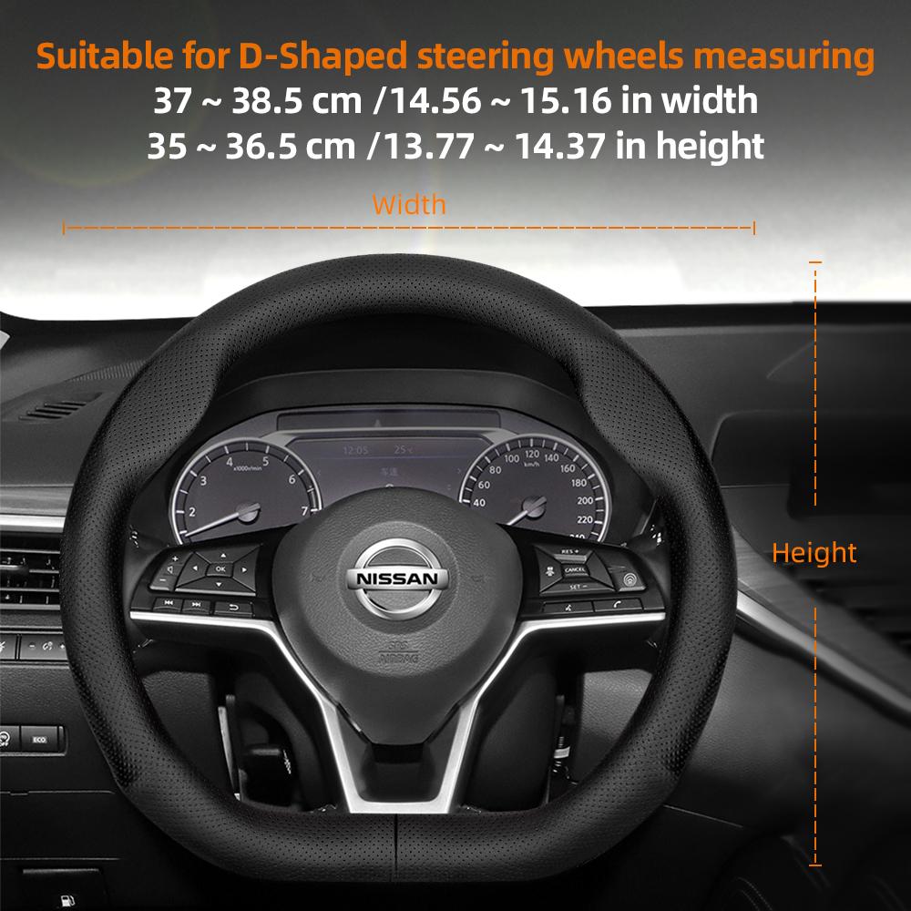 BGU1 For Nissan D-Shaped Steering Wheel Cover Ultra-Thin Micro Fiber Leather Sylphy Sentra Altima Teana Qashqai Xtrail Kicks Rogue