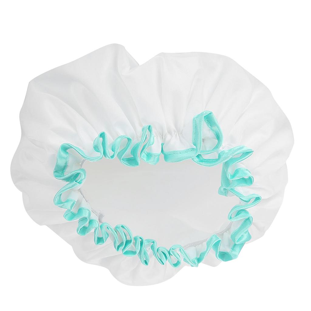 Adult Double Layer Water Proof Shower Cap Thicken Elastic Women Bath Cap Hat Large