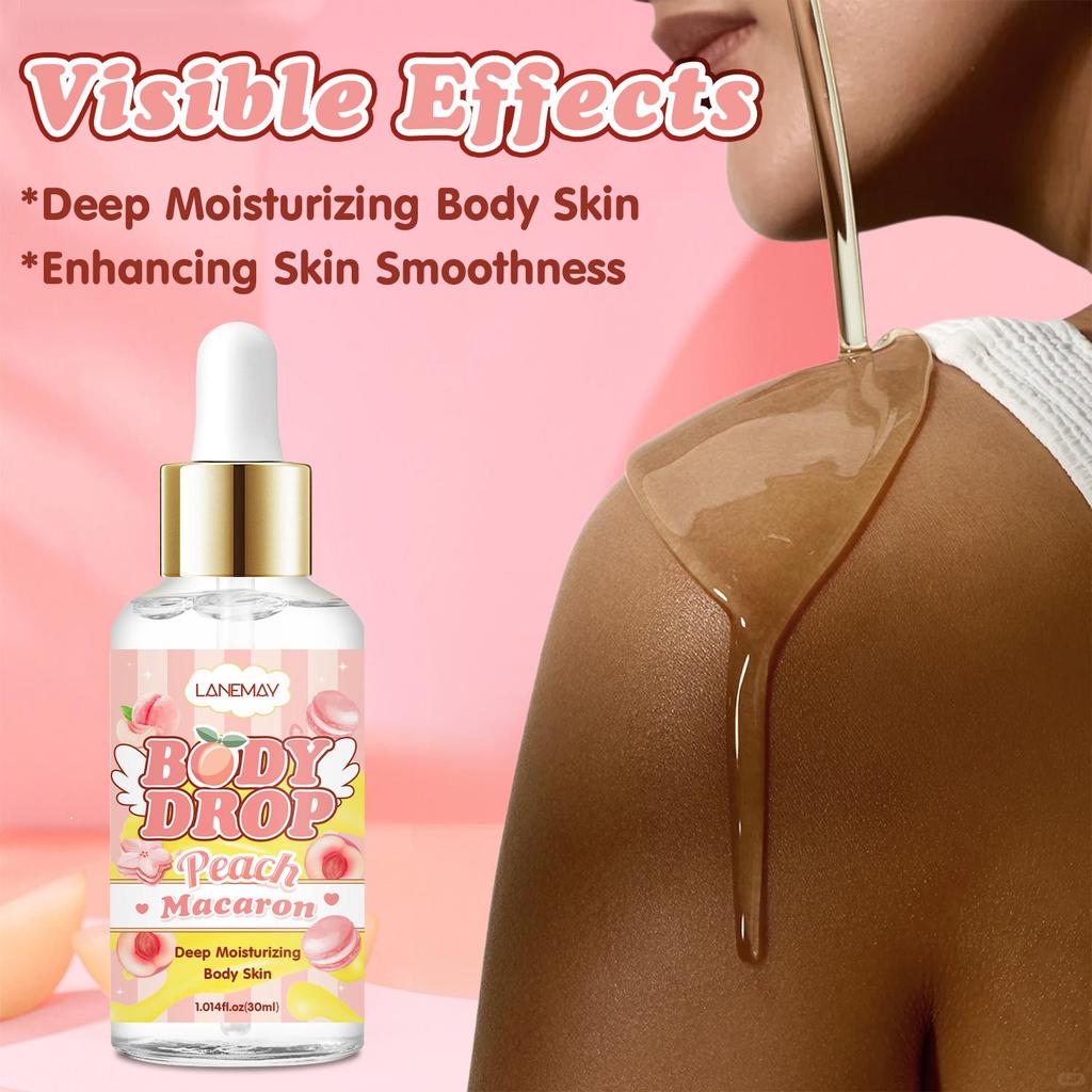 Body Oil-Deep Moisturizing Body Skin With Peach Macaron & Coconut Oil-Enhancing Skin Smoothness-Suitable for all Hair Types, 30ml