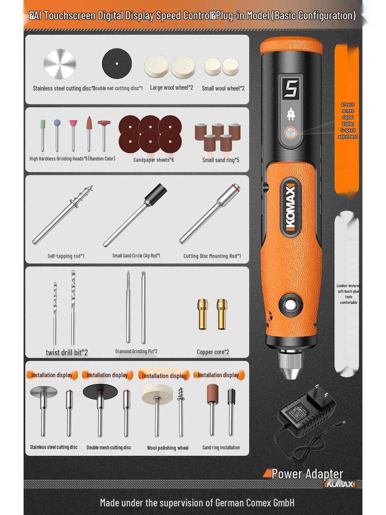Handheld Electric Grinder & Polisher for Wood, Jadeite, Carving, and Cutting: Compact Electric Drill Tool