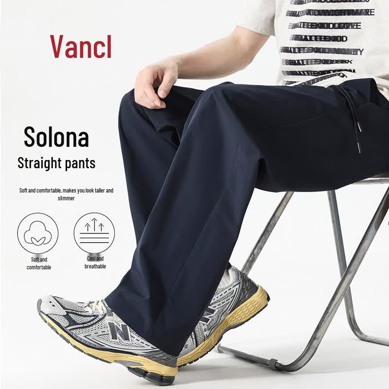 VANCL Men s Ice Silk Straight-Leg Casual Pants 2XL темно-синий