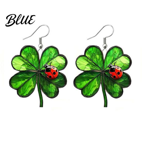 Lightweight Acrylic Studs 1 Pair Four Leaf Clover Earrings