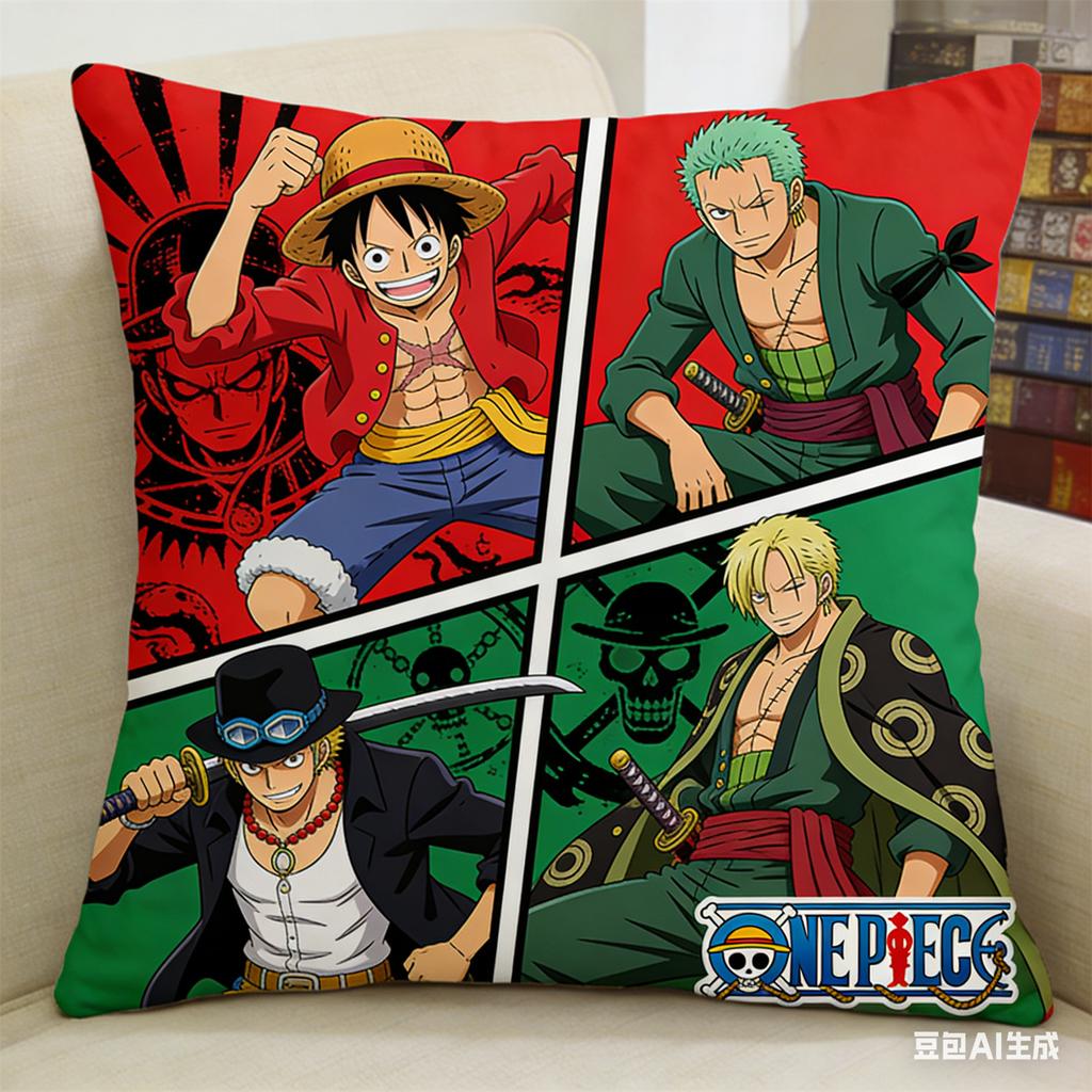 One Piece Pillow Cover Anime Fan Favorite Character Print Decorative Pillowcase for Bedroom Living Room and Anime Enthusiasts