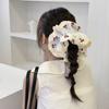 Sweet Embroidered Cherry Large Intestine Hair Ring High Elasticity New Sweet Girl Cherry Hair Tie Folded Lace Fabric Hair Rope
