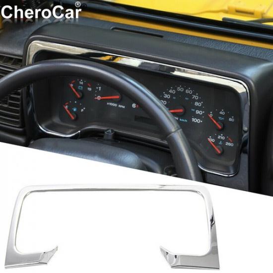 

Chrome Dashboard Frame Edge Trim Cover Accessories for Jeep Wrangler TJ 1997-06
