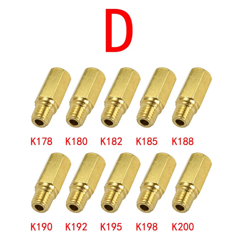 

10 шт. форсунок карбюратора Mortorcycle, главные жиклеры и жиклеры медленного зажигания для KEIHIN OKO KOSO CVK PE PWK Carb Brass Jet Kit10PCS Car