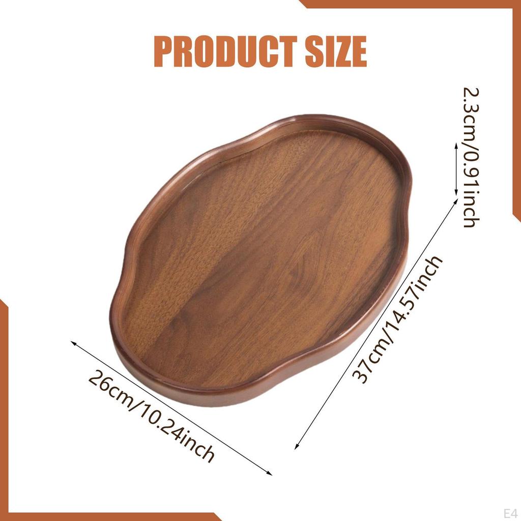 Bamboo Serving Tray Bread Board Food Dish Coffee Table for Home Dining