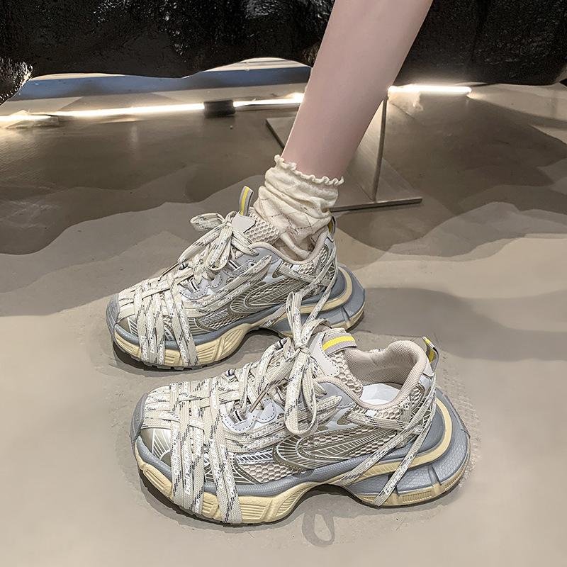 

Ремешок толстая подошва жареные уличные папины кроссовки женские новые маленькие универсальные увеличивающие рост повседневные кроссовки для бега 37